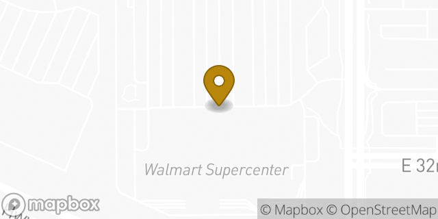 Map showing the location of Walmart in Aurora, CO