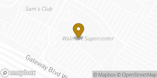 Map showing the location of Walmart Supercenter in El Paso, TX 79925