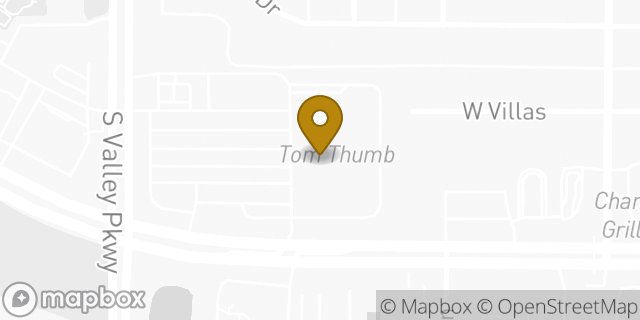 Map showing the location of Tom Thumb in Lewisville, TX 75067