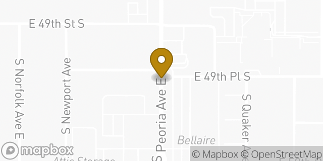 Map showing the location of Tulsa - Peoria HLE in Tulsa, OK 74105