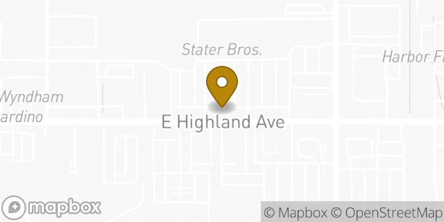 Map showing the location of Coinme in San Bernardino, CA 92404