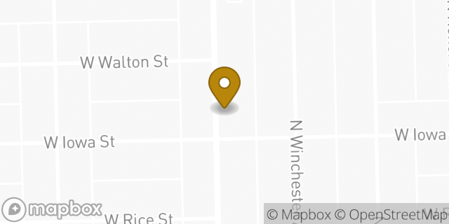 Map showing the location of Papa John's Pizza in Chicago, IL 60622