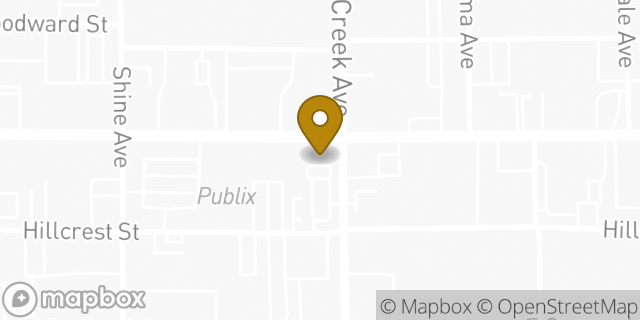 Map showing the location of Starbucks in Orlando, FL 32803