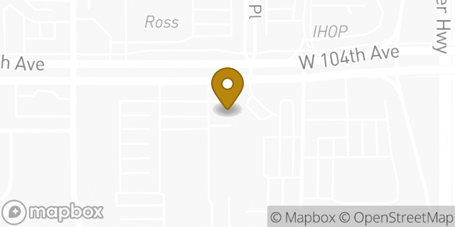 Map showing the location of O'meara Ford in Northglenn, CO 80234