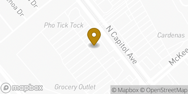 Map showing the location of Chipotle Mexican Grill in San Jose, CA 95133