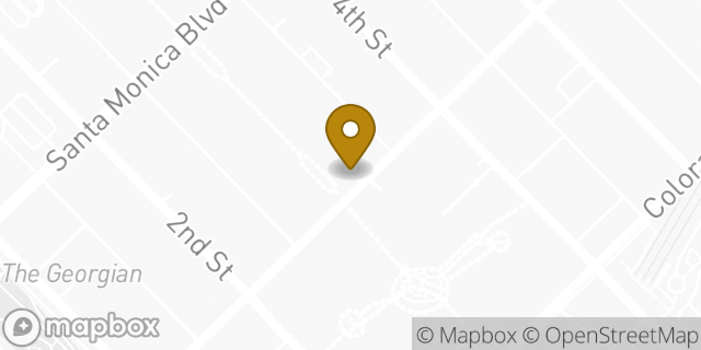 Map showing the location of Lululemon in Santa Monica, CA 90401