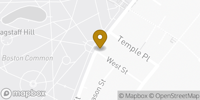 Map showing the location of Dunkin' in Boston, MA 02111