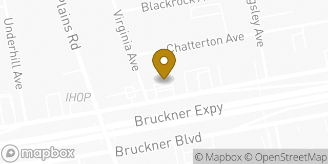 Map showing the location of Dunkin' in Bronx, NY 10472