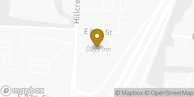 Map showing the location of Days Inn in Kansas City, MO 64138