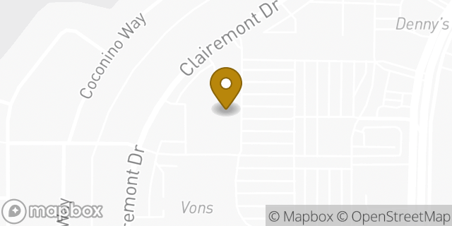 Map showing the location of Minute Clinic in San Diego, CA 92117