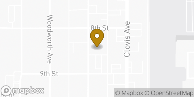 Map showing the location of Bank of America in Clovis, CA 93612