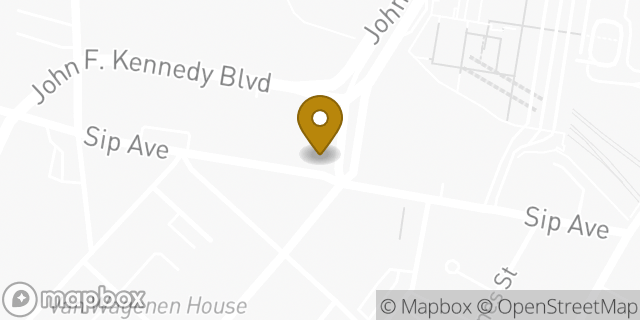 Map showing the location of Dunkin' in Jersey City, NJ 07306