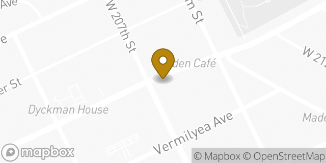 Map showing the location of Dunkin' in New York, NY 10034