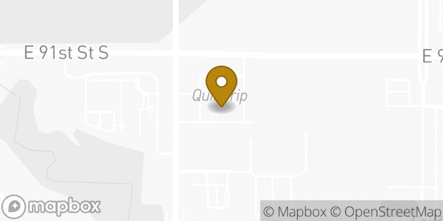Map showing the location of QuikTrip Store #91 9111 S Mingo Rd in Tulsa, OK 74133