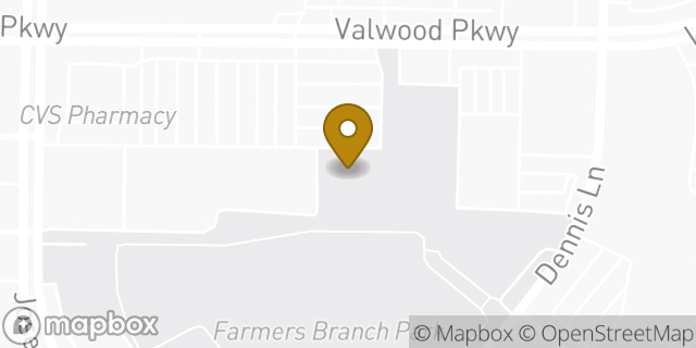 Map showing the location of Planet Fitness in Farmers Branch, TX 75234