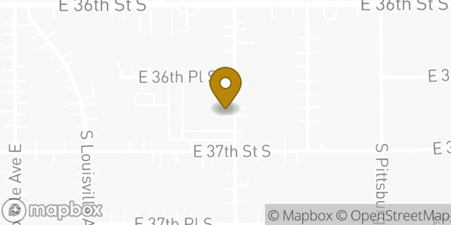 Map showing the location of The Church of Jesus Christ of Latter-day Saints in Tulsa, OK 74135