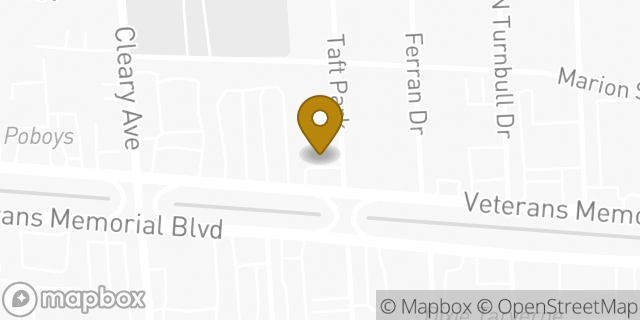 Map showing the location of Subway in Metairie, LA 70002
