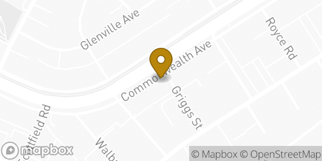 Map showing the location of Starbucks in Boston, MA 02134