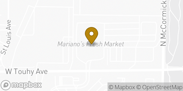 Map showing the location of Starbucks in Skokie, IL 60076