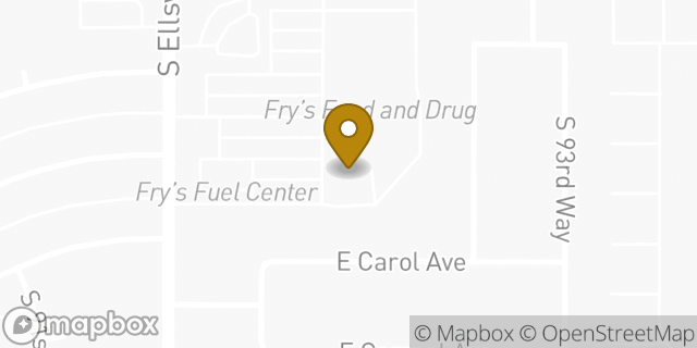 Map showing the location of Subway in Mesa, AZ 85208