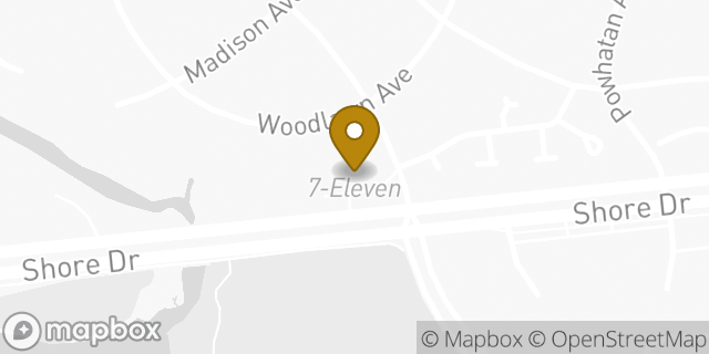 Map showing the location of 7-Eleven in Virginia Beach, VA 23455