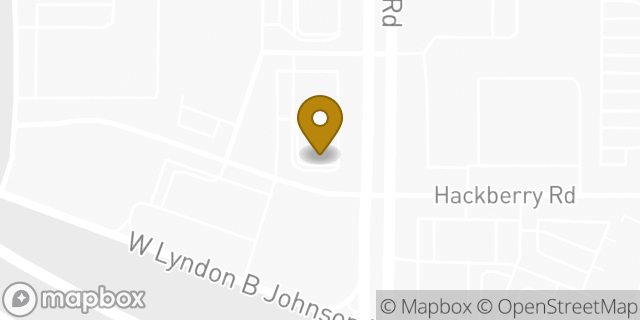 Map showing the location of Dunkin' in Coppell, TX 75019