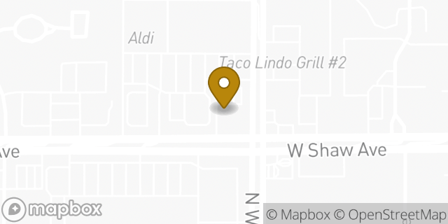 Map showing the location of Amazon Locker - Hydrolyze in Fresno, CA 93711
