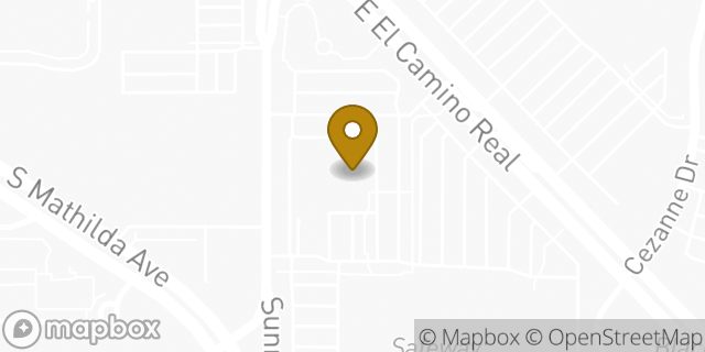 Map showing the location of REI in Sunnyvale, CA 94087