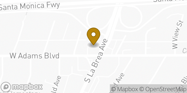 Map showing the location of AutoZone in Los Angeles, CA 90016