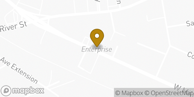Map showing the location of Enterprise Rent-A-Car in Dedham, MA 02026