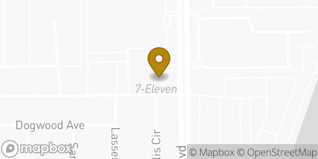 Map showing the location of 7-Eleven in Fountain Valley, CA 92708