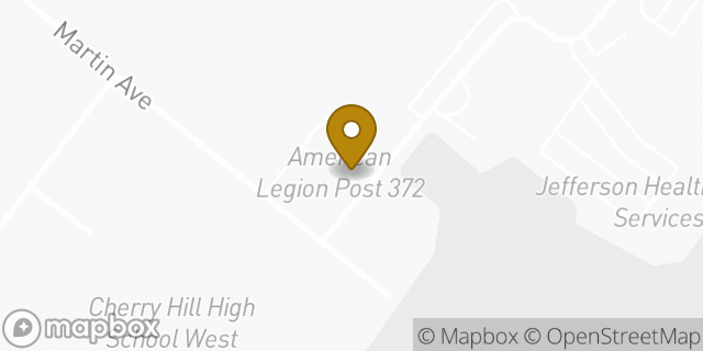 Map showing the location of American Legion Post 372 in Cherry Hill, NJ 08002