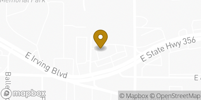 Map showing the location of Amazon Locker - Hippo in Irving, TX 75060