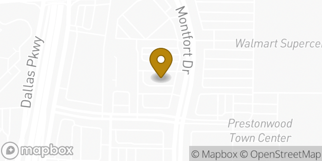 Map showing the location of Monfort & Arapaho in Dallas, TX 75248