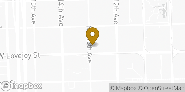 Map showing the location of Bank of America in Portland, OR 97209