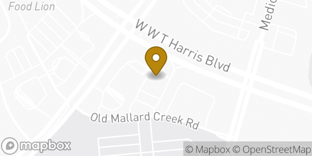 Map showing the location of LongHorn Steakhouse in Charlotte, NC 28262