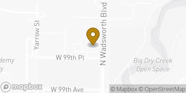 Map showing the location of Joseph P Kennedy Jr American Legion Post 11-11 in Broomfield, CO 80021