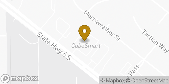 Map showing the location of CubeSmart Self Storage in Sugar Land, TX 77478