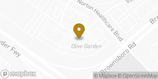 Map showing the location of Olive Garden in Louisville, KY 40241