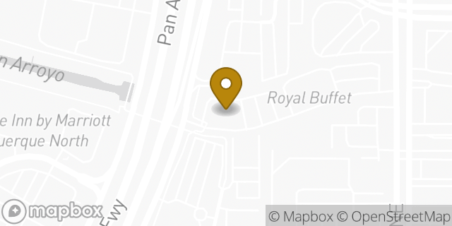 Map showing the location of Texas Roadhouse in Albuquerque, NM 87109