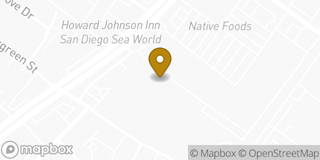 Map showing the location of Super 8 Motel in San Diego, CA 92110