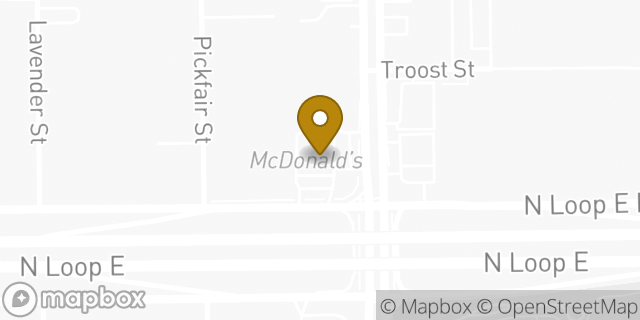 Map showing the location of McDonald's in Houston, TX 77026