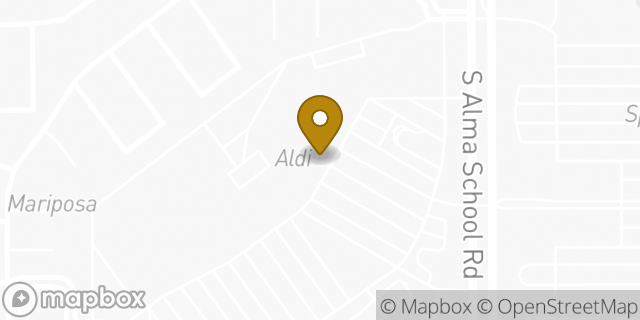 Map showing the location of Aldi in Chandler, AZ 85286