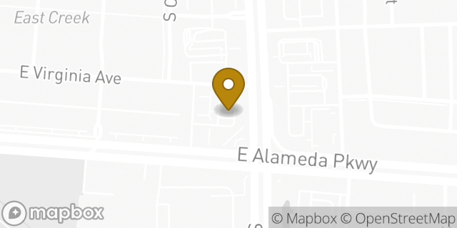 Map showing the location of ATM 7ELEVEN-FCTI in Aurora, CO 80017