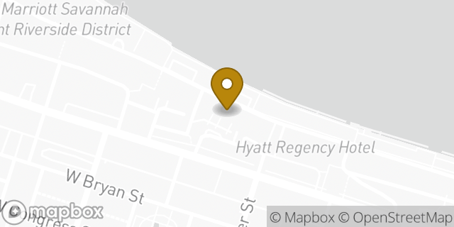 Map showing the location of Starbucks in Savannah, GA 31401