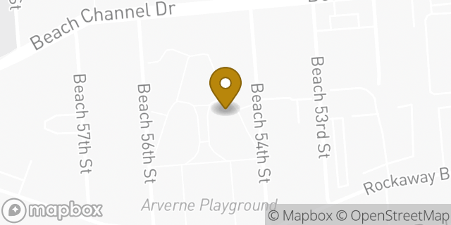 Map showing the location of Amazon Locker - Act in Arverne, NY 11692
