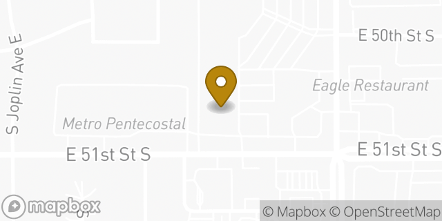 Map showing the location of Walgreens in Tulsa, OK 74145
