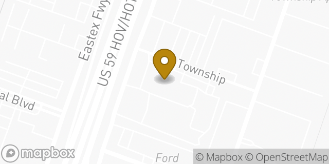 Map showing the location of Houston Area Ford Dealers in Humble, TX 77338