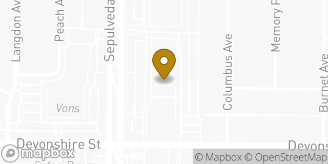 Map showing the location of Starbucks in Mission Hills, CA 91345