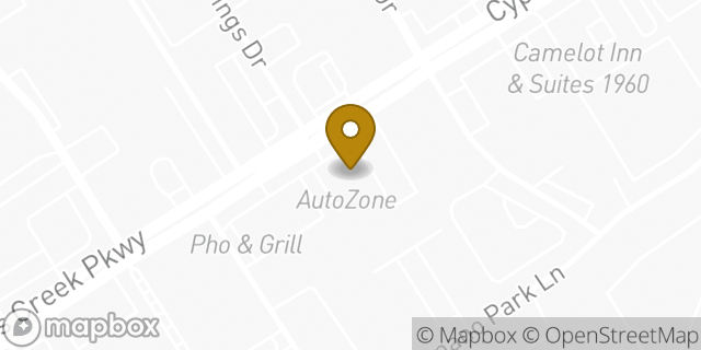 Map showing the location of AutoZone in Houston, TX 77090